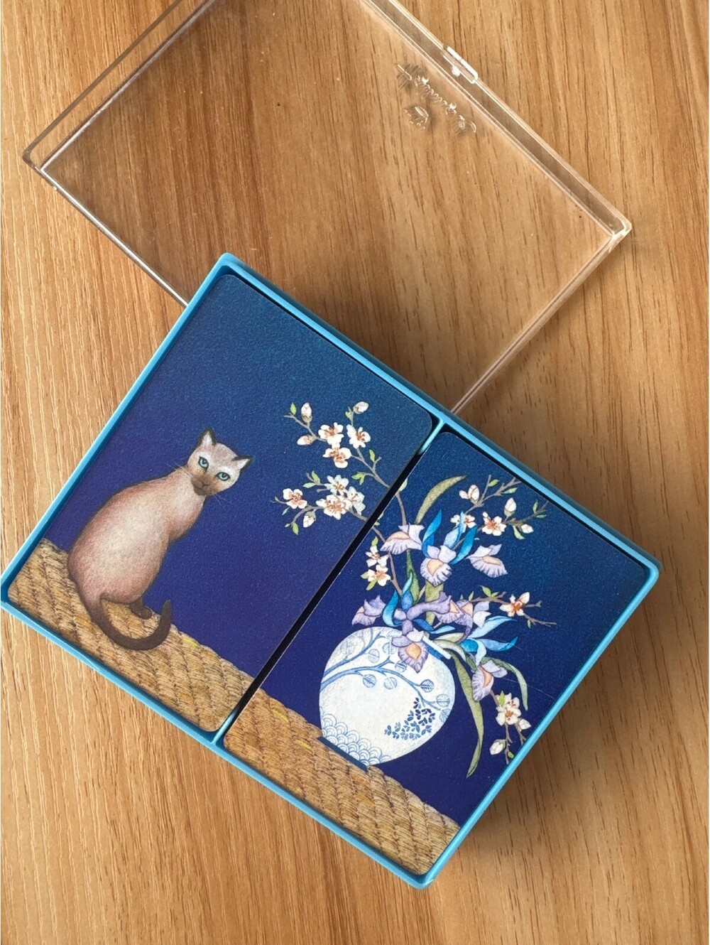 Hallmark Siamese Dreams Double Deck Playing Cards Cat Floral Vase